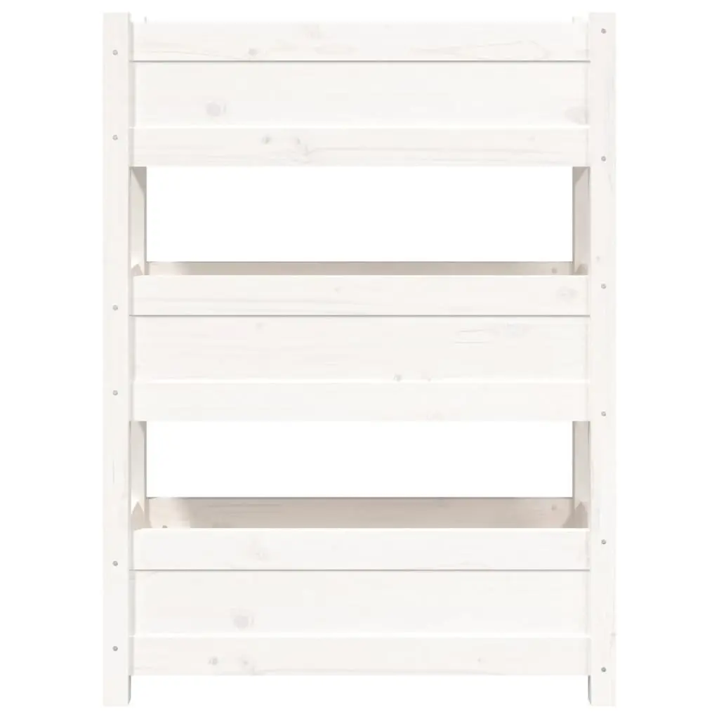 Wooden Planter Box for Garden 77x25x104.5cm White Pine 3 Flower Boxes