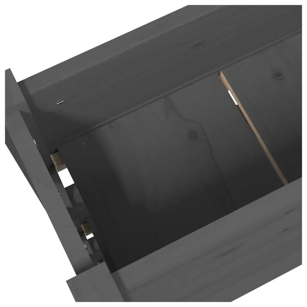 Wooden Planter Box Grey for Garden 77x25x104.5cm 3 Flower Boxes