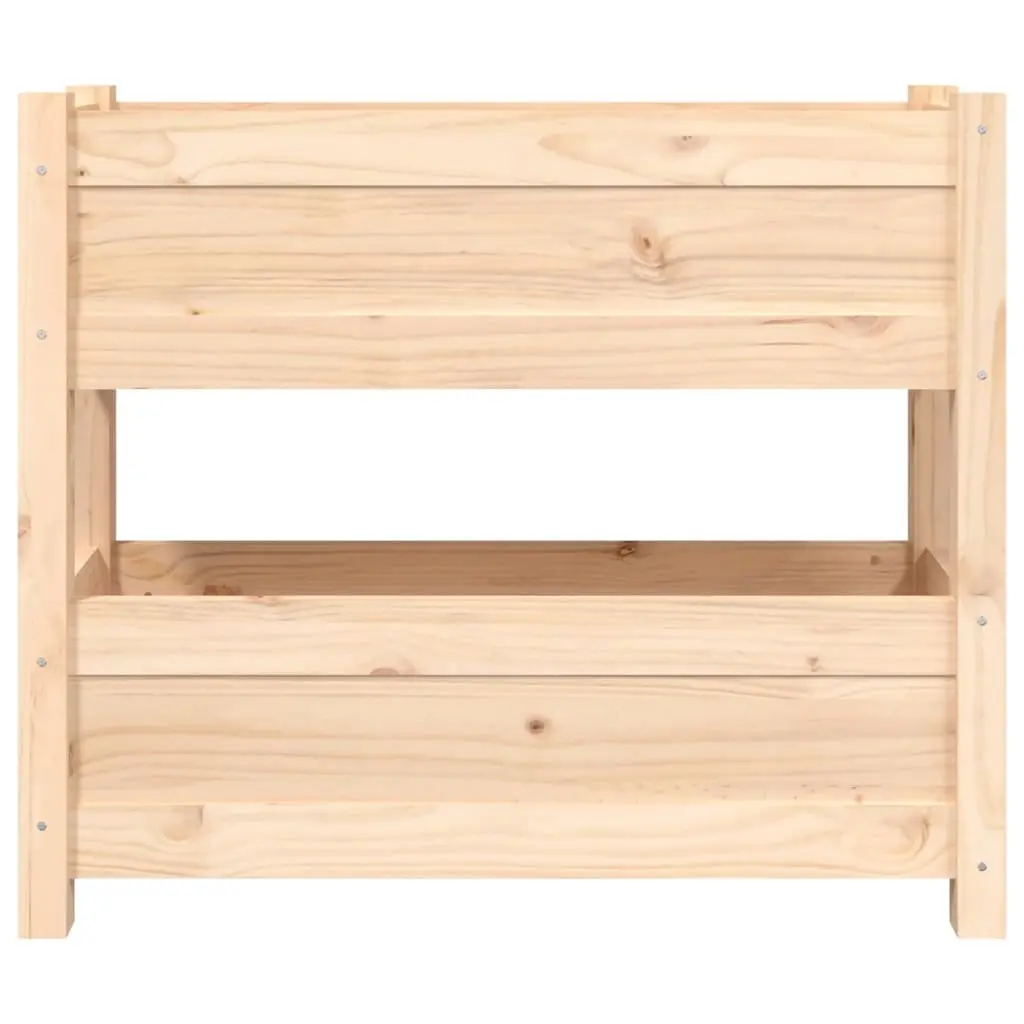 Wooden Planter Raised Garden Bed 2 Flower Boxes Patio Balcony Decoration Brown