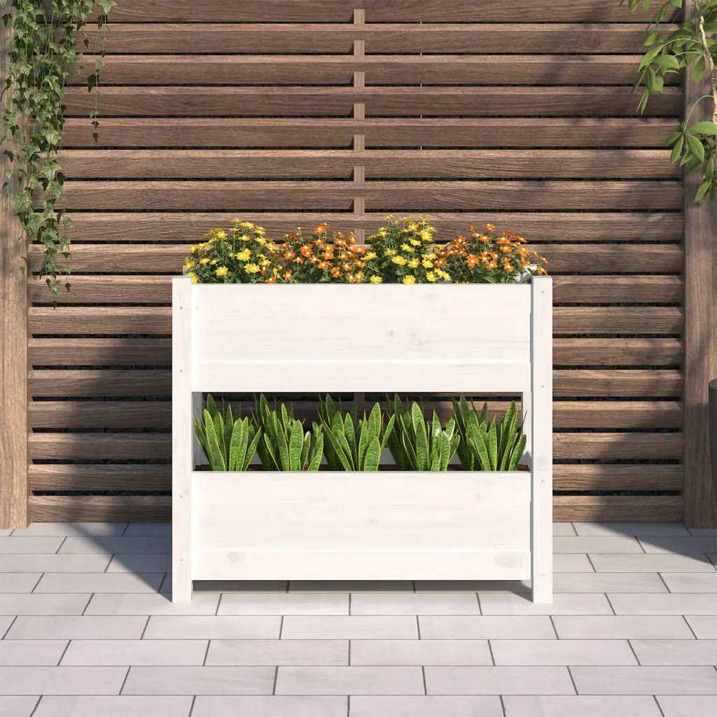 Wooden Planter Garden Patio Twin Flower Boxes 77x25x66 cm