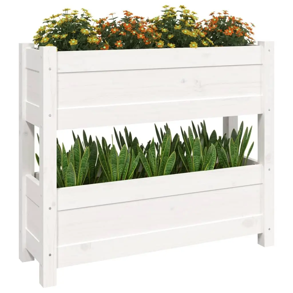 Wooden Planter Garden Patio Twin Flower Boxes 77x25x66 cm