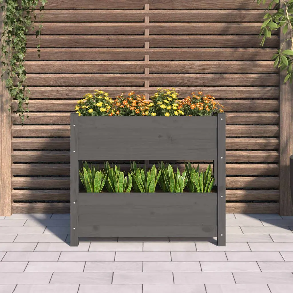 Wooden Planter Garden Raised Bed 2 Flower Boxes Patio Balcony Decor Pine