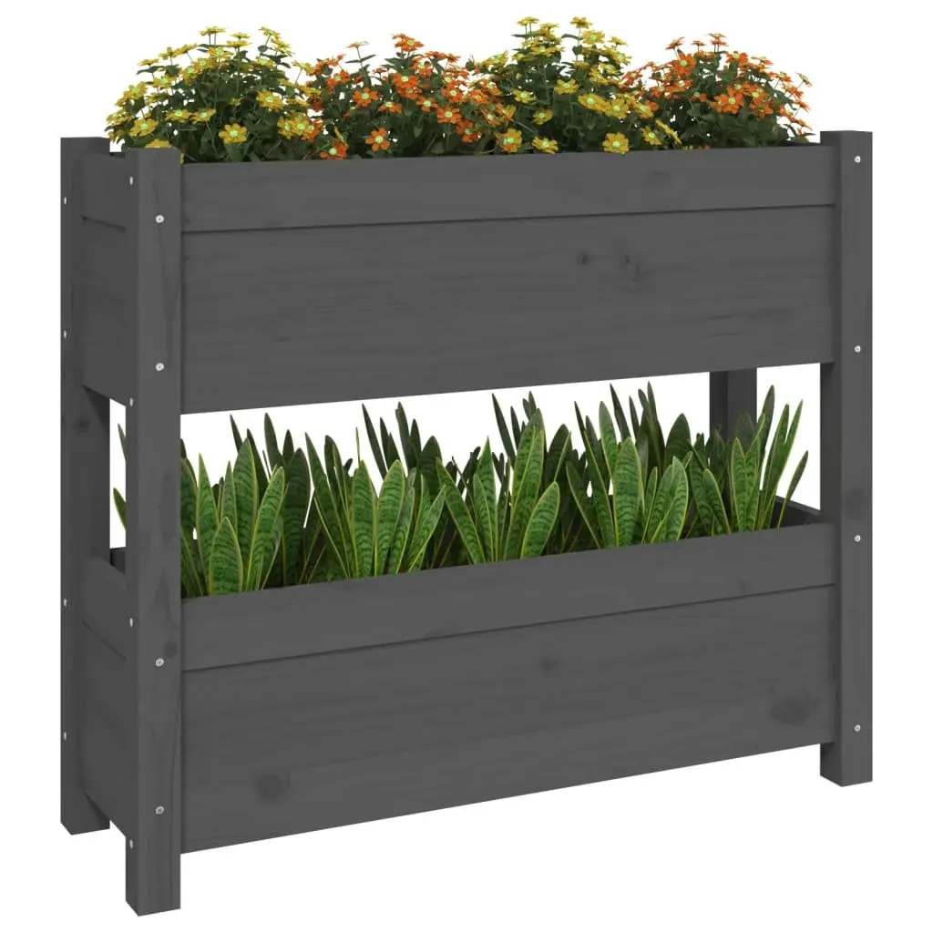 Wooden Planter Garden Raised Bed 2 Flower Boxes Patio Balcony Decor Pine