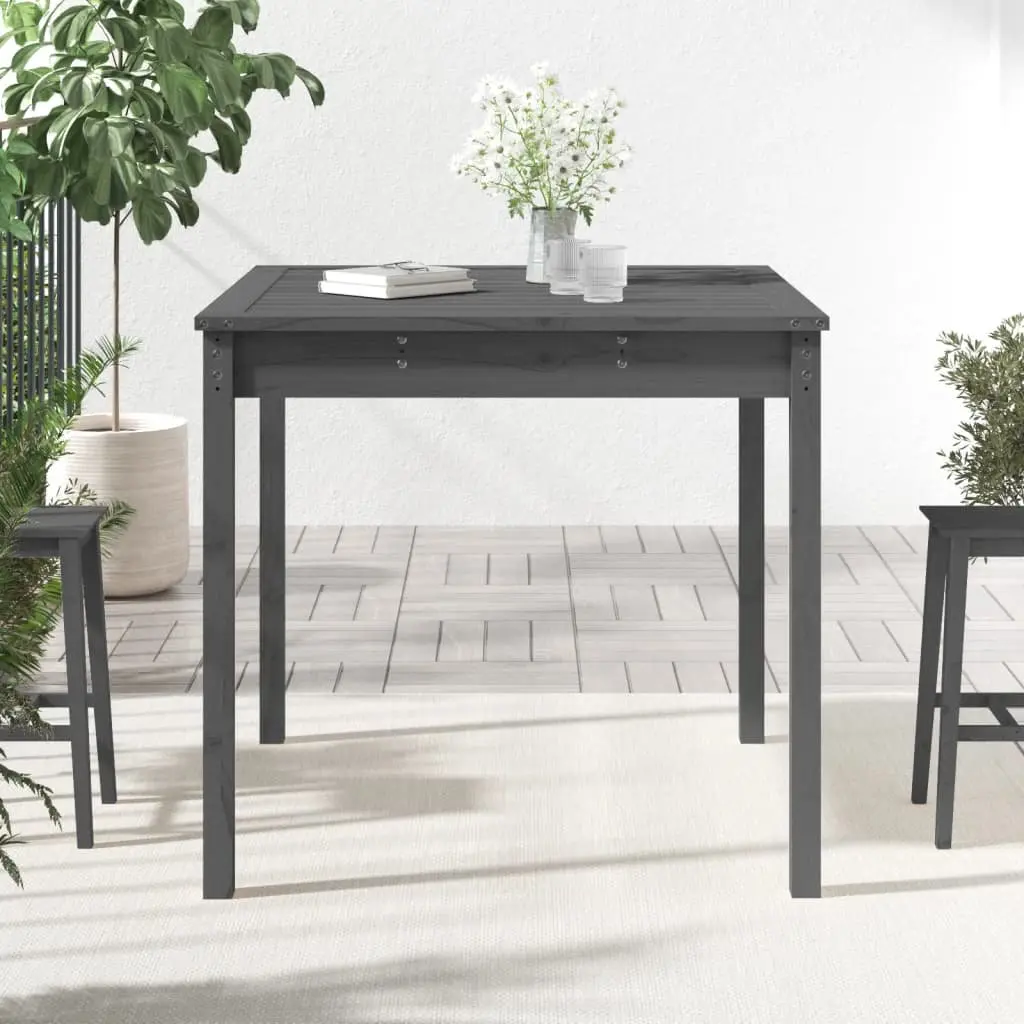 Solid Wood Pine Garden Table Grey 82.5x82.5x76cm Outdoor Patio Furniture