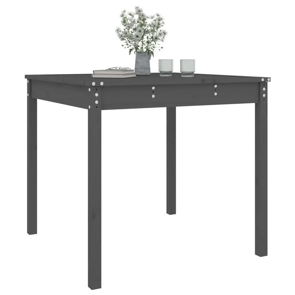Solid Wood Pine Garden Table Grey 82.5x82.5x76cm Outdoor Patio Furniture