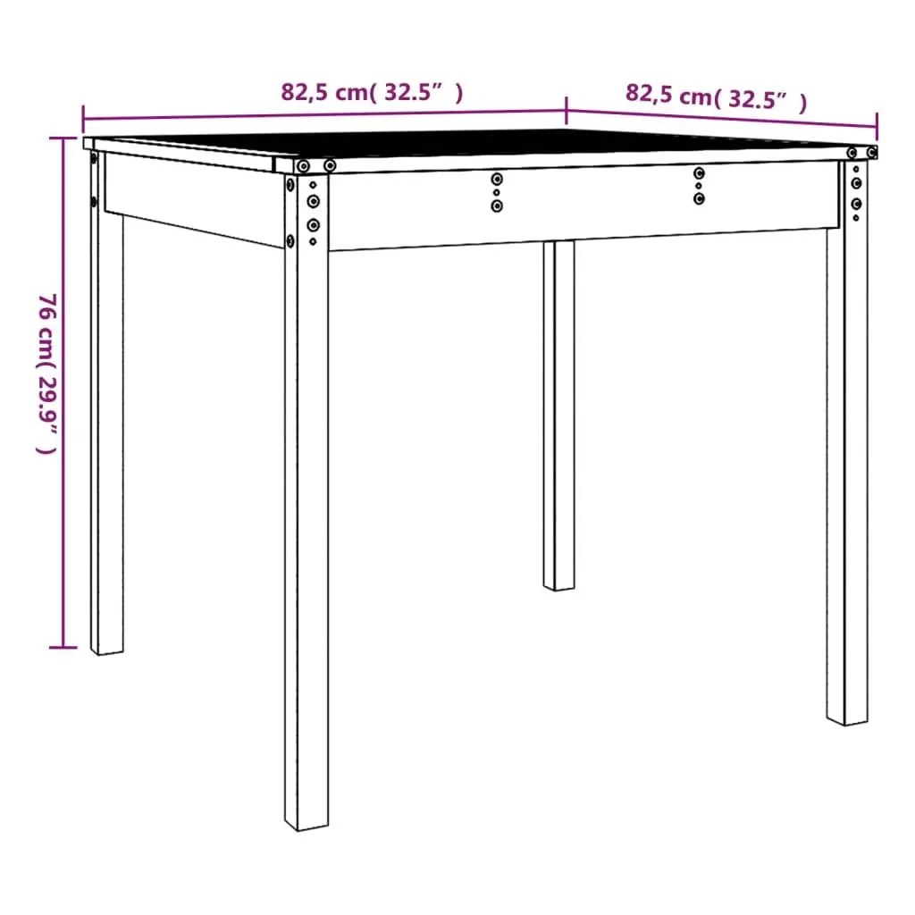 Solid Wood Pine Garden Table Grey 82.5x82.5x76cm Outdoor Patio Furniture