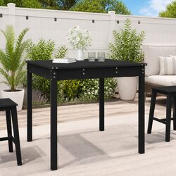 Black Solid Pine Garden Table - 82.5x82.5x76 cm