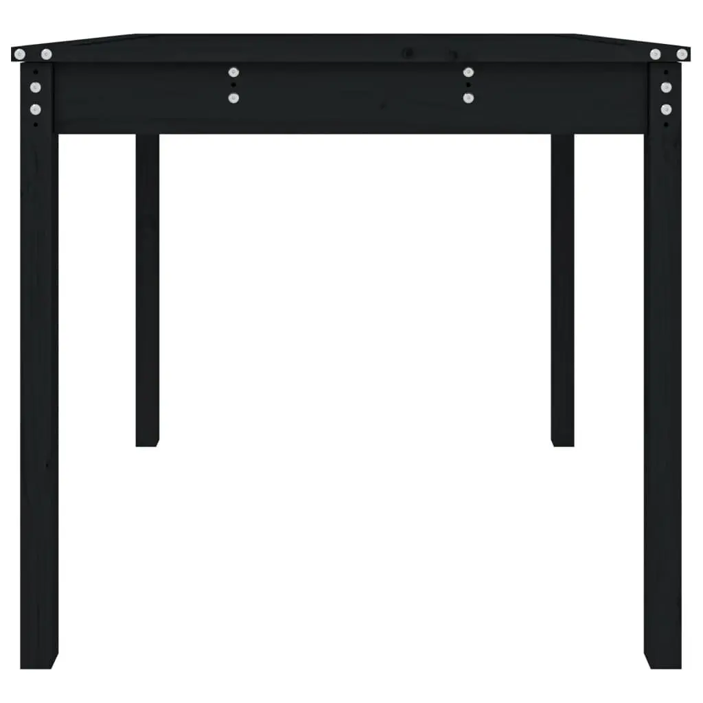 Garden Table Black Solid Wood Pine Outdoor Patio Furniture 82.5x82.5x76cm