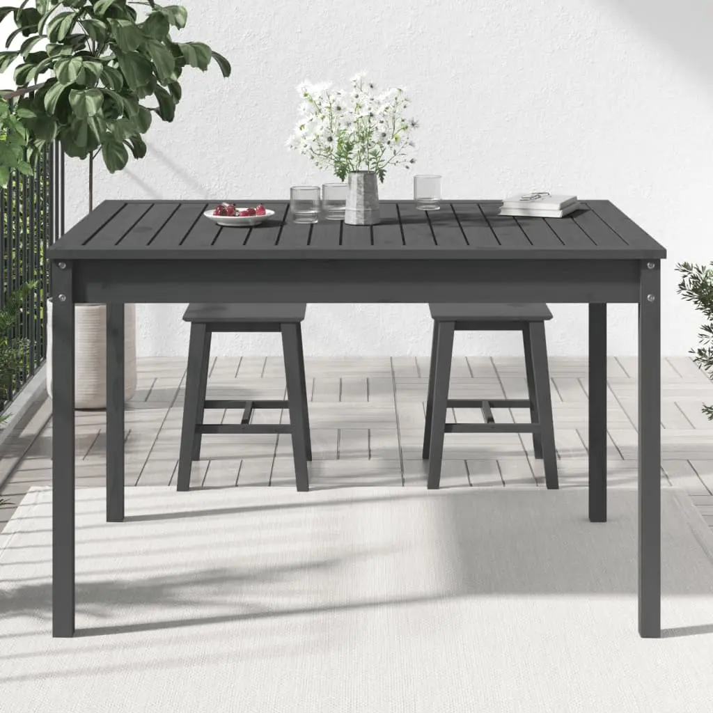 Garden Table Grey Outdoor Patio Furniture Solid Wood Pine Dining Desk