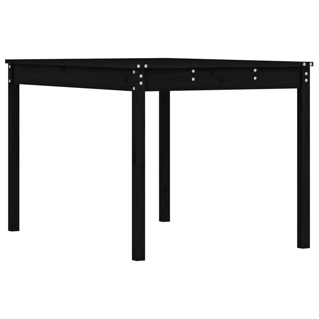 Garden Table Black 121x82.5x76cm Solid Pine Wood Outdoor Patio Furniture