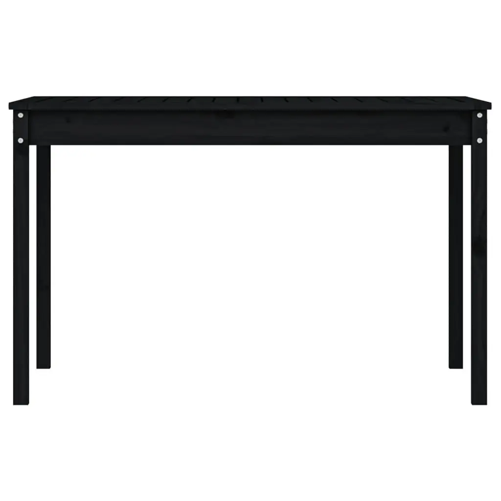 Garden Table Black 121x82.5x76cm Solid Pine Wood Outdoor Patio Furniture