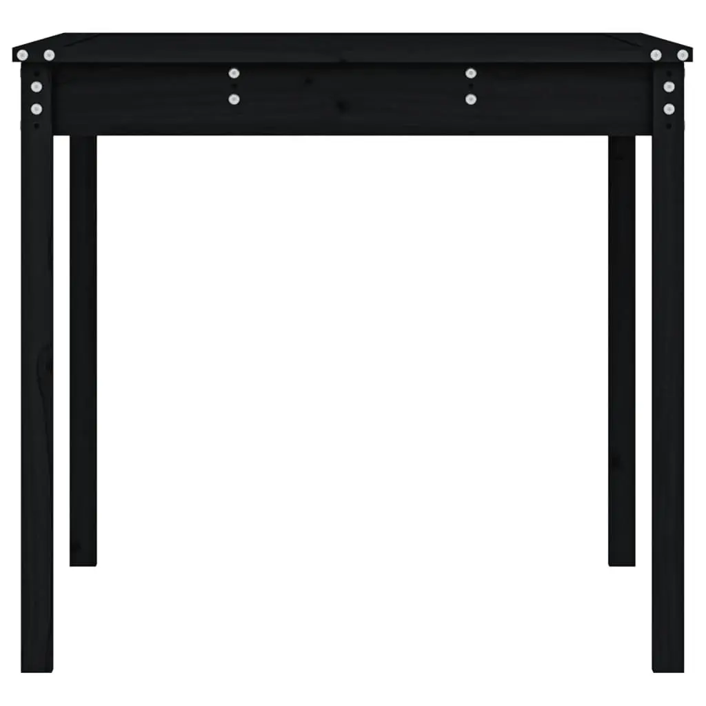 Garden Table Black 121x82.5x76cm Solid Pine Wood Outdoor Patio Furniture