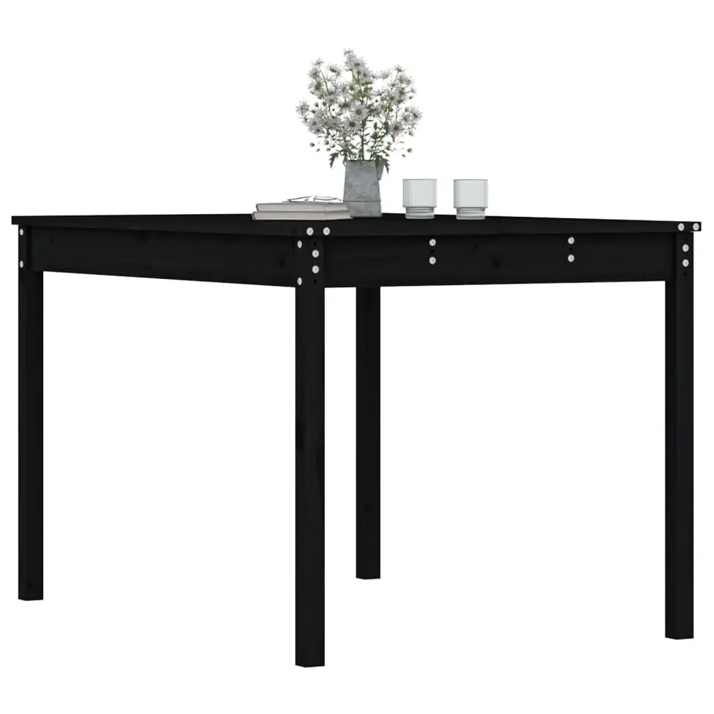 Garden Table Black 121x82.5x76cm Solid Pine Wood Outdoor Patio Furniture
