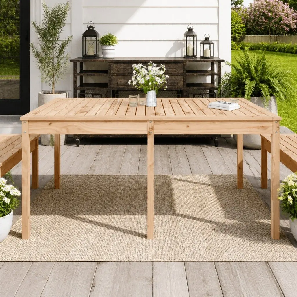 Solid Pine Wood Garden Table 159.5x82.5x76cm