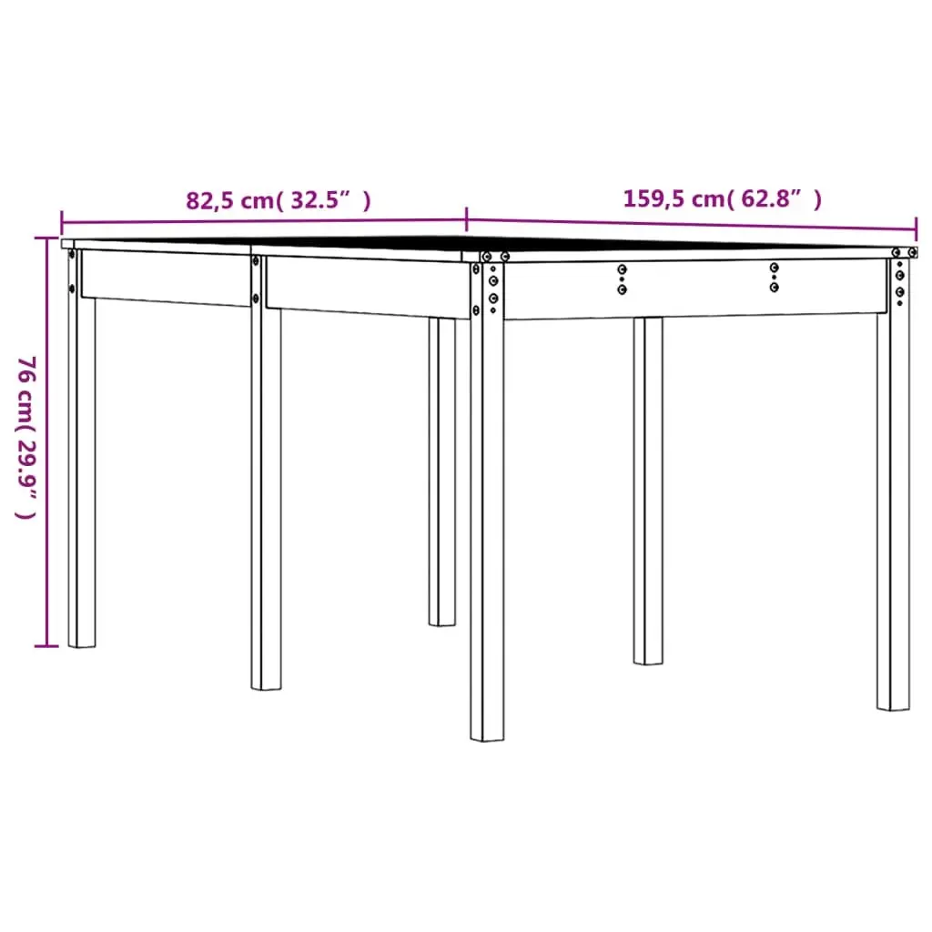 Solid Pine Wood Garden Table 159.5x82.5x76cm