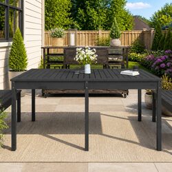 Specifications of Solid Wood Garden Table Grey 159.5x82.5x76cm