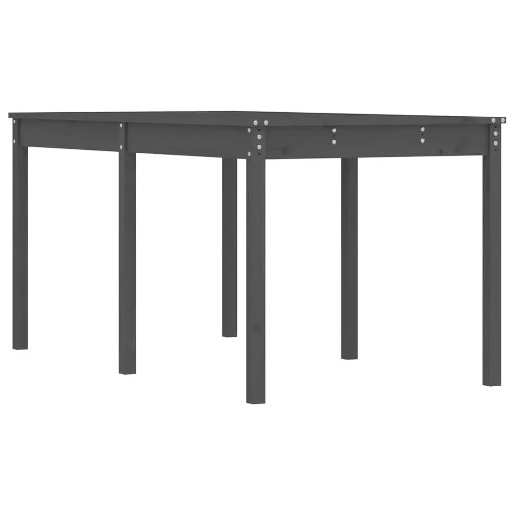 Pine Frame Garden Table Outdoor Use Grey 159.5x82.5x76cm Solid Wood Patio Furniture