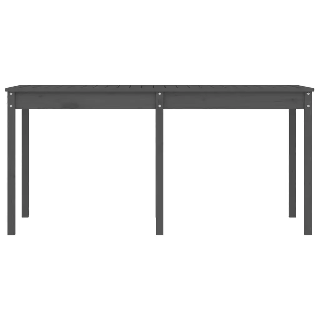 Pine Frame Garden Table Outdoor Use Grey 159.5x82.5x76cm Solid Wood Patio Furniture