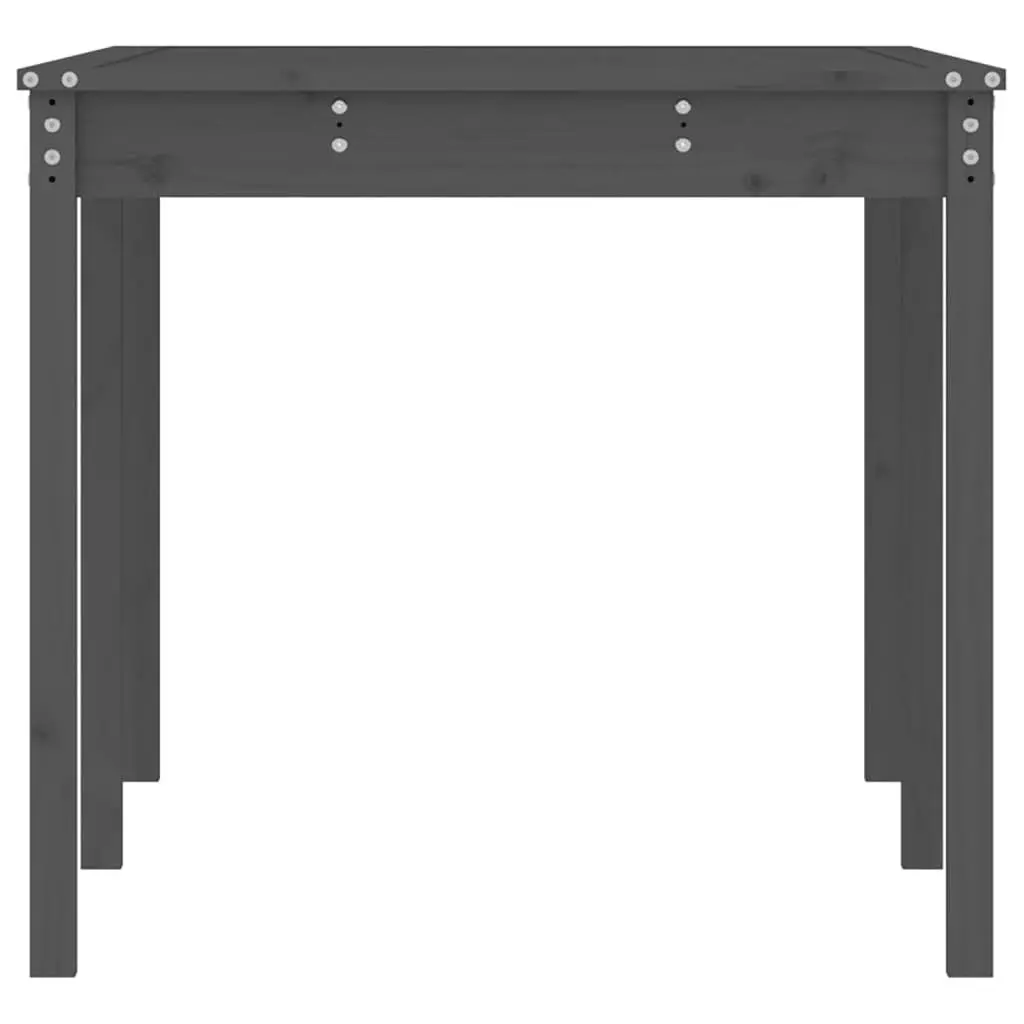 Pine Frame Garden Table Outdoor Use Grey 159.5x82.5x76cm Solid Wood Patio Furniture