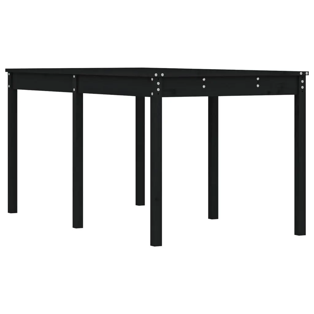 Pine Wood Outdoor Dining Table Black 1595cm x 825cm x 760cm Garden Patio Furniture
