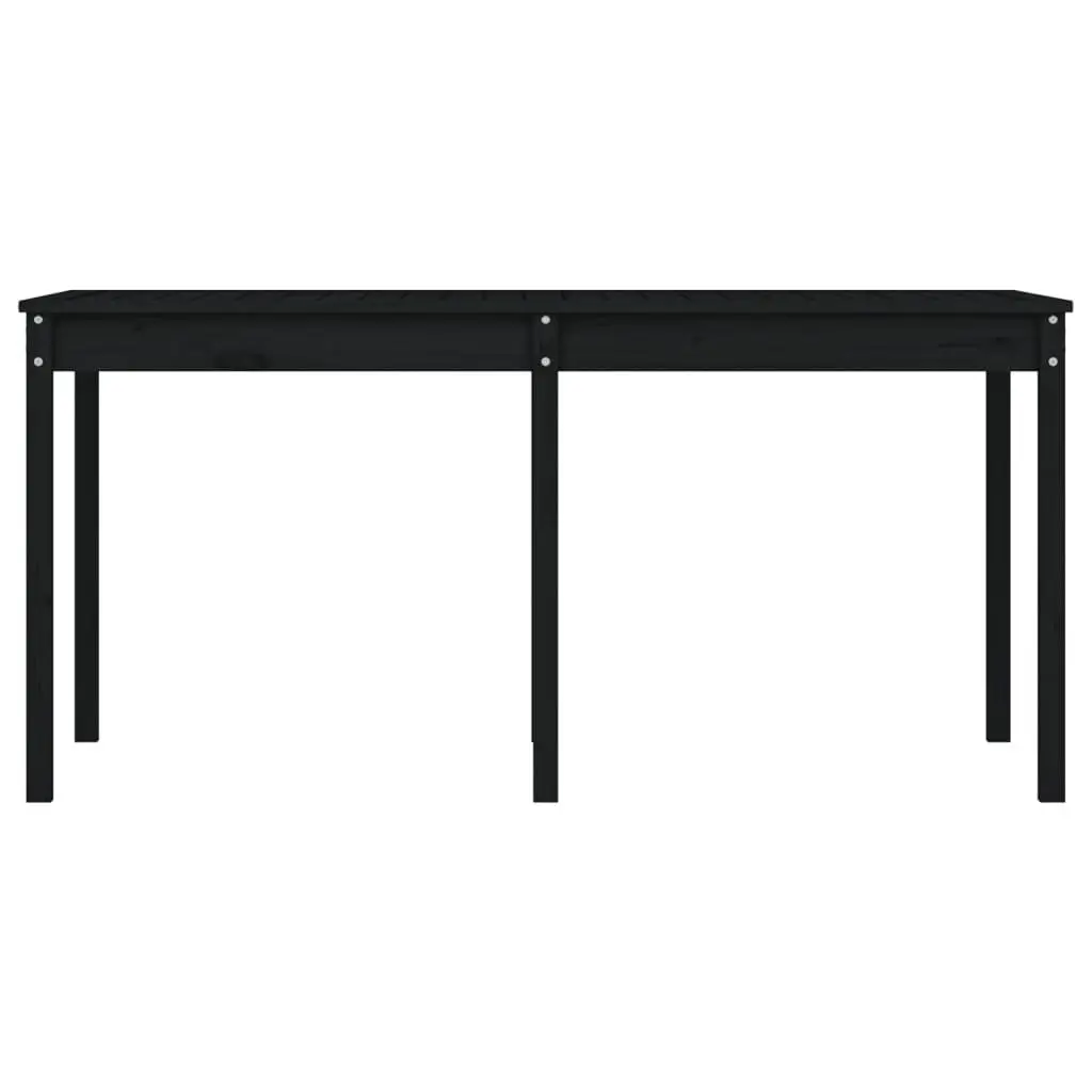 Pine Wood Outdoor Dining Table Black 1595cm x 825cm x 760cm Garden Patio Furniture