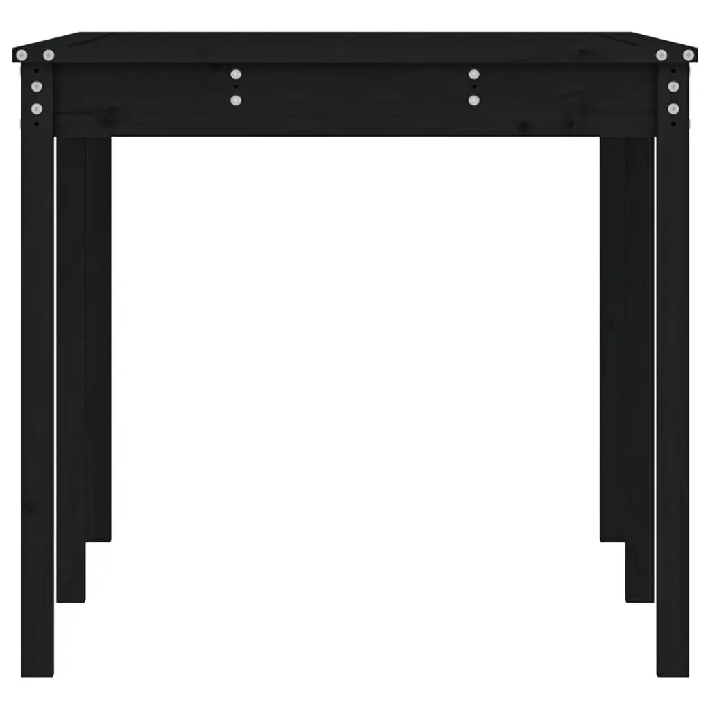 Pine Wood Outdoor Dining Table Black 1595cm x 825cm x 760cm Garden Patio Furniture