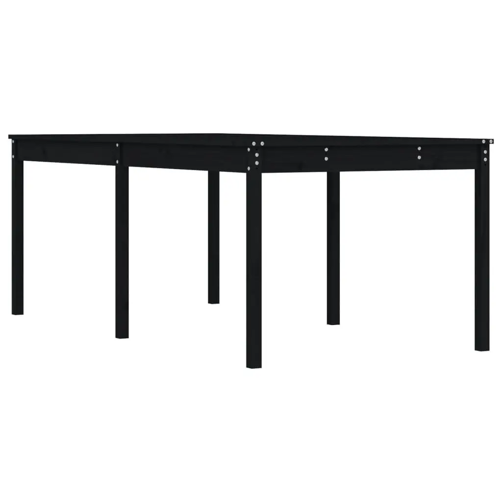 Garden Table Black 203.5x100x76cm Solid Pine Wood Outdoor Patio Furniture
