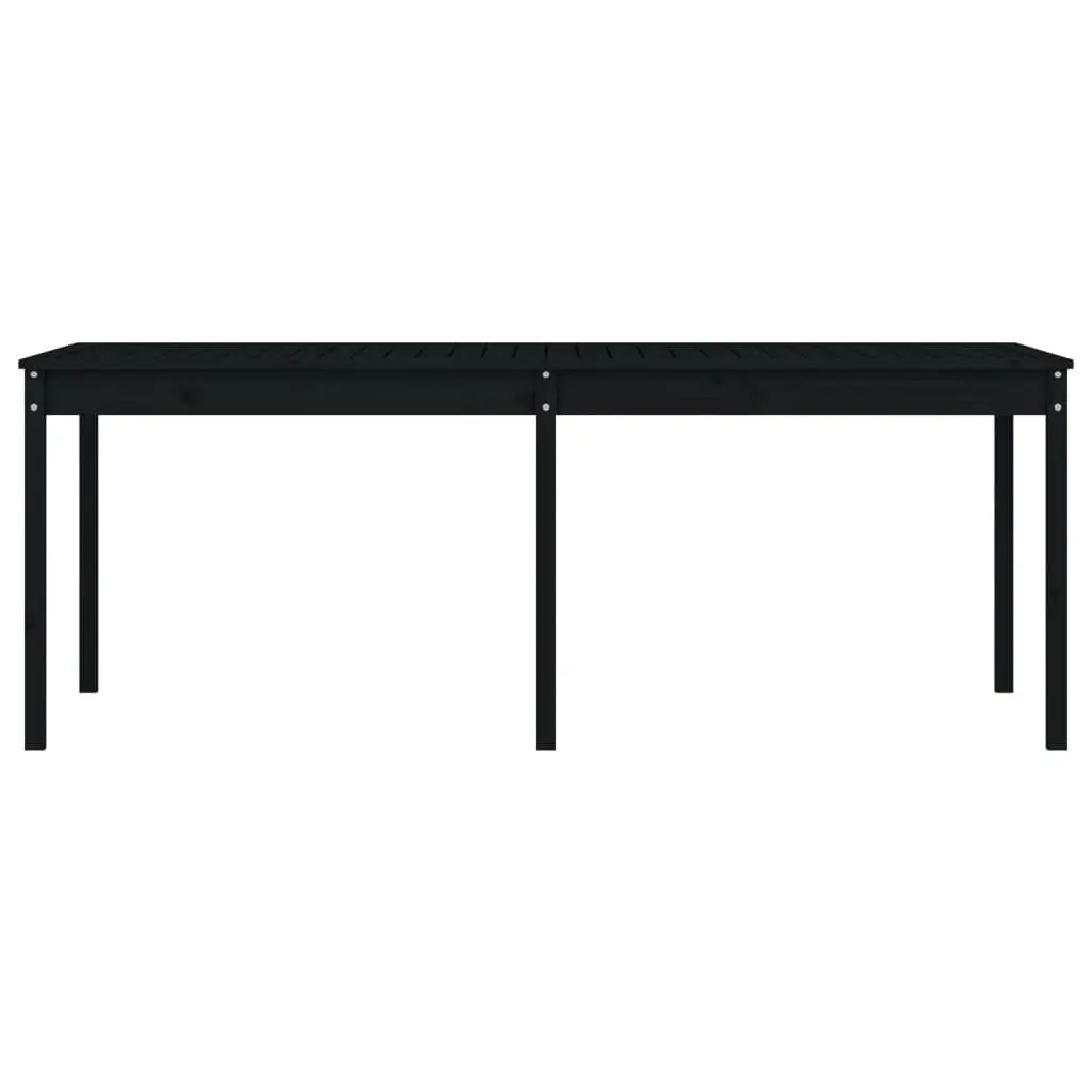 Garden Table Black 203.5x100x76cm Solid Pine Wood Outdoor Patio Furniture