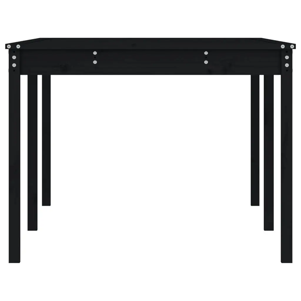 Garden Table Black 203.5x100x76cm Solid Pine Wood Outdoor Patio Furniture