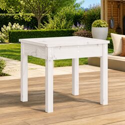 Outdoor Garden Bench White Wooden Seat Patio Furniture Balcony Porch Seating