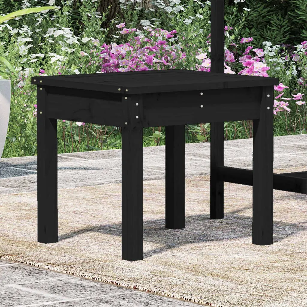 Garden Bench Outdoor Seating Black Solid Pine Wood Patio Furniture Balcony