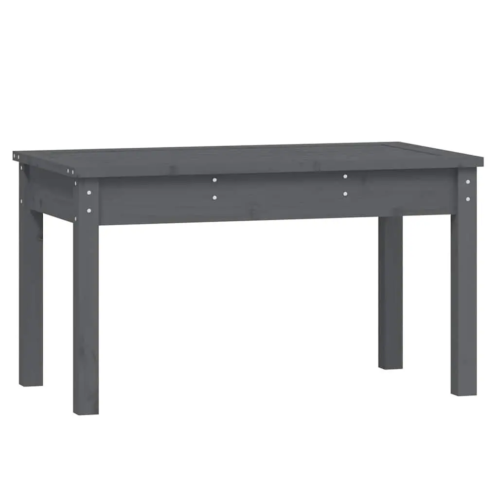Outdoor Garden Bench Grey Solid Wood Pine Patio Seating Furniture Slatted Design