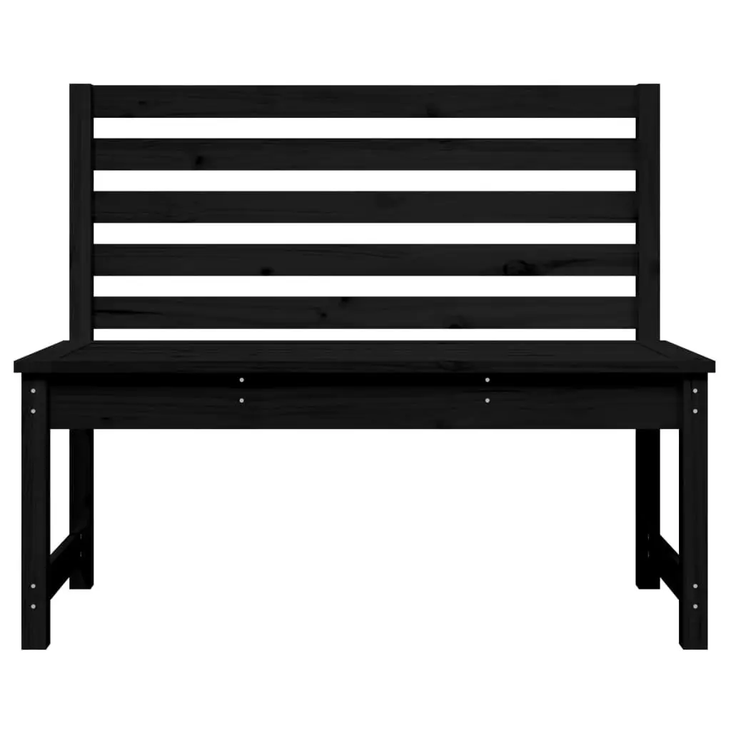 Outdoor Garden Bench 109cm Black Wooden Backrest Patio Seating Furniture