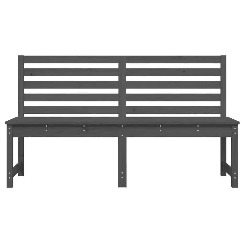 Garden Bench for Patio 157.5 cm Grey Wooden Backrest