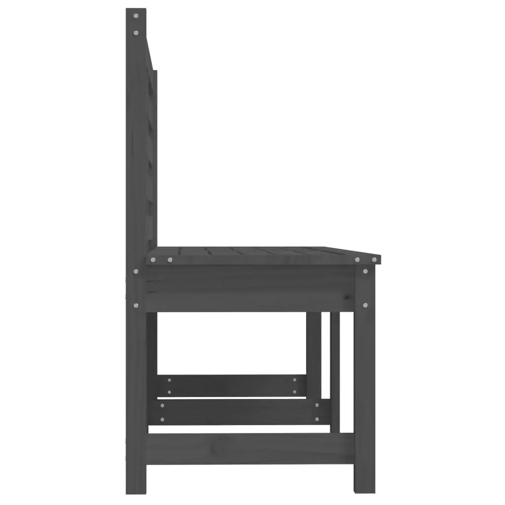 Garden Bench for Patio 157.5 cm Grey Wooden Backrest