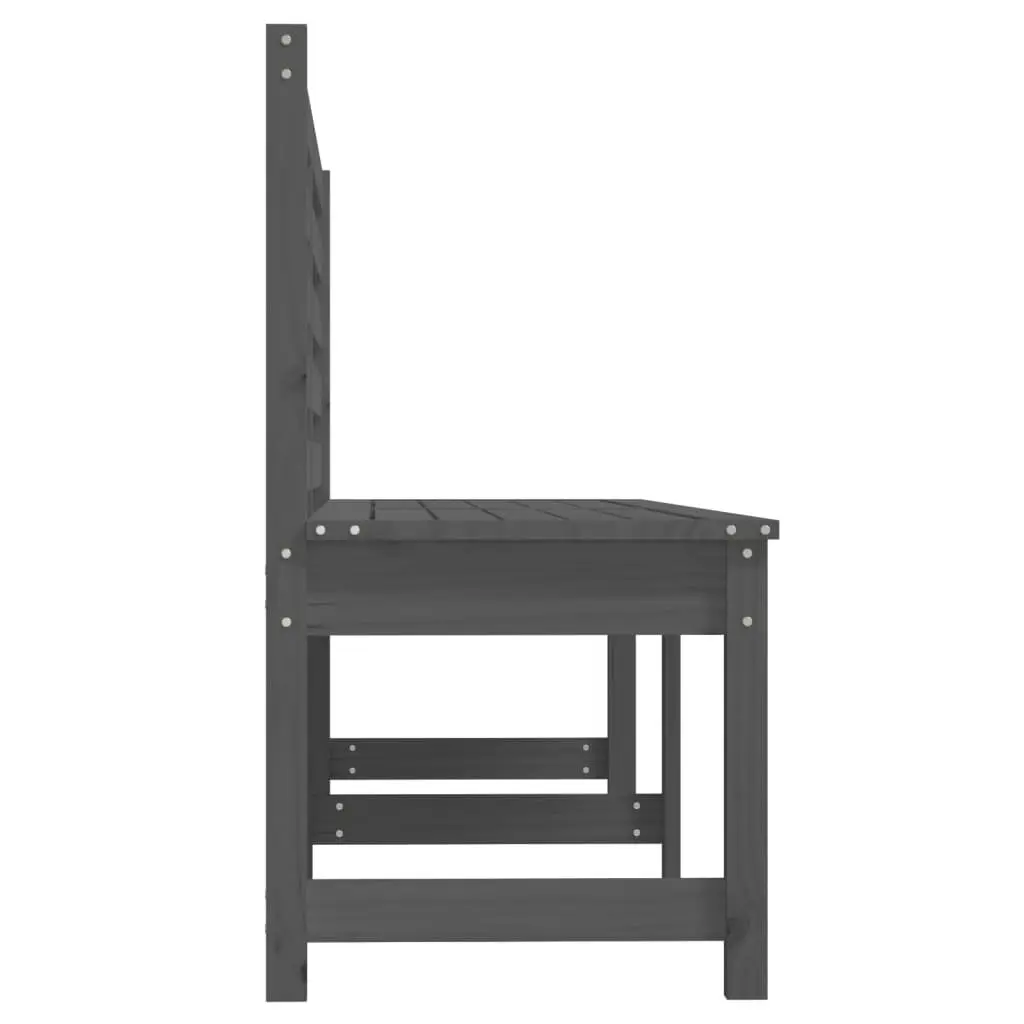 Grey Solid Wood Pine Garden Bench 201.5cm for Patios