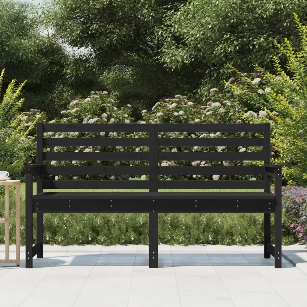 Black Wooden Garden Bench