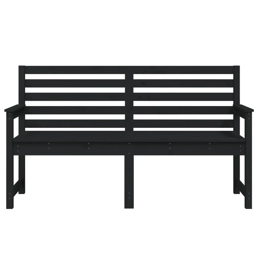 Black Wooden Garden Bench