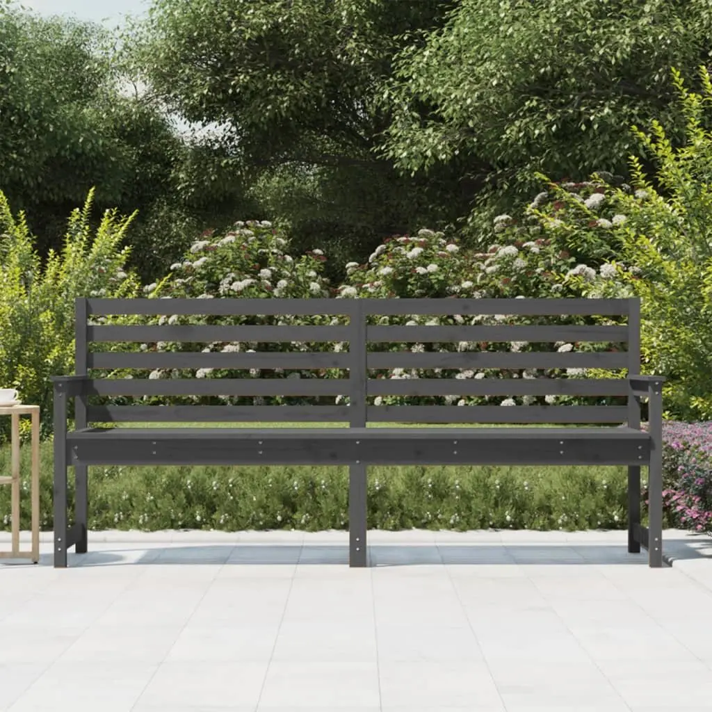Garden Bench Outdoor Wooden Seating with Armrests and Backrest 203.5 x 48 x 91.5 cm
