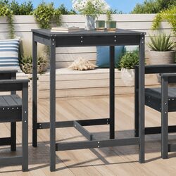 Grey Garden Table - 82.5x82.5x110 cm, Solid Pine Wood