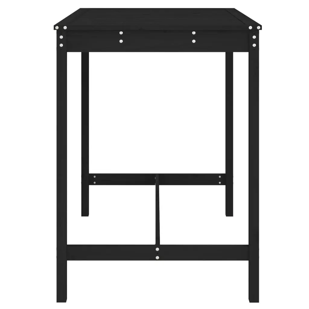 Garden Table Solid Wood Pine Black Outdoor Patio Furniture 121x82.5x110cm