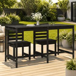 Wooden Outdoor Garden Table - Specifications: 203.5x90x110 cm, Black