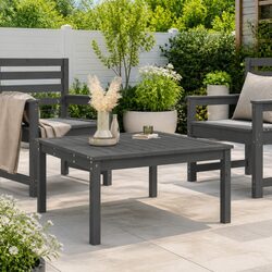 Garden Table Grey Solid Wood Pine Outdoor Patio Dining Furniture 82.5x82.5x45cm