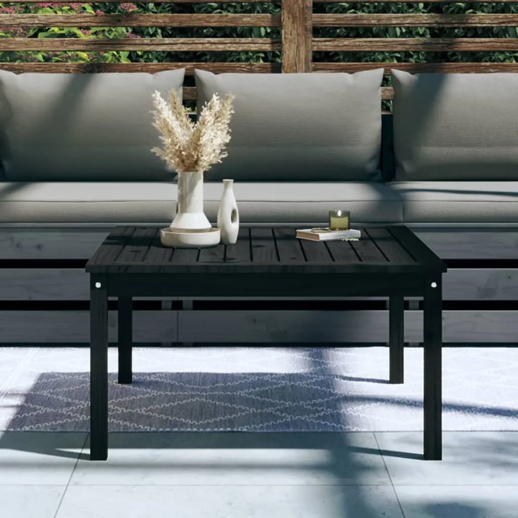 Garden Dining Table Outdoor Patio Furniture Black Solid Wood Pine 82.5x82.5x45cm