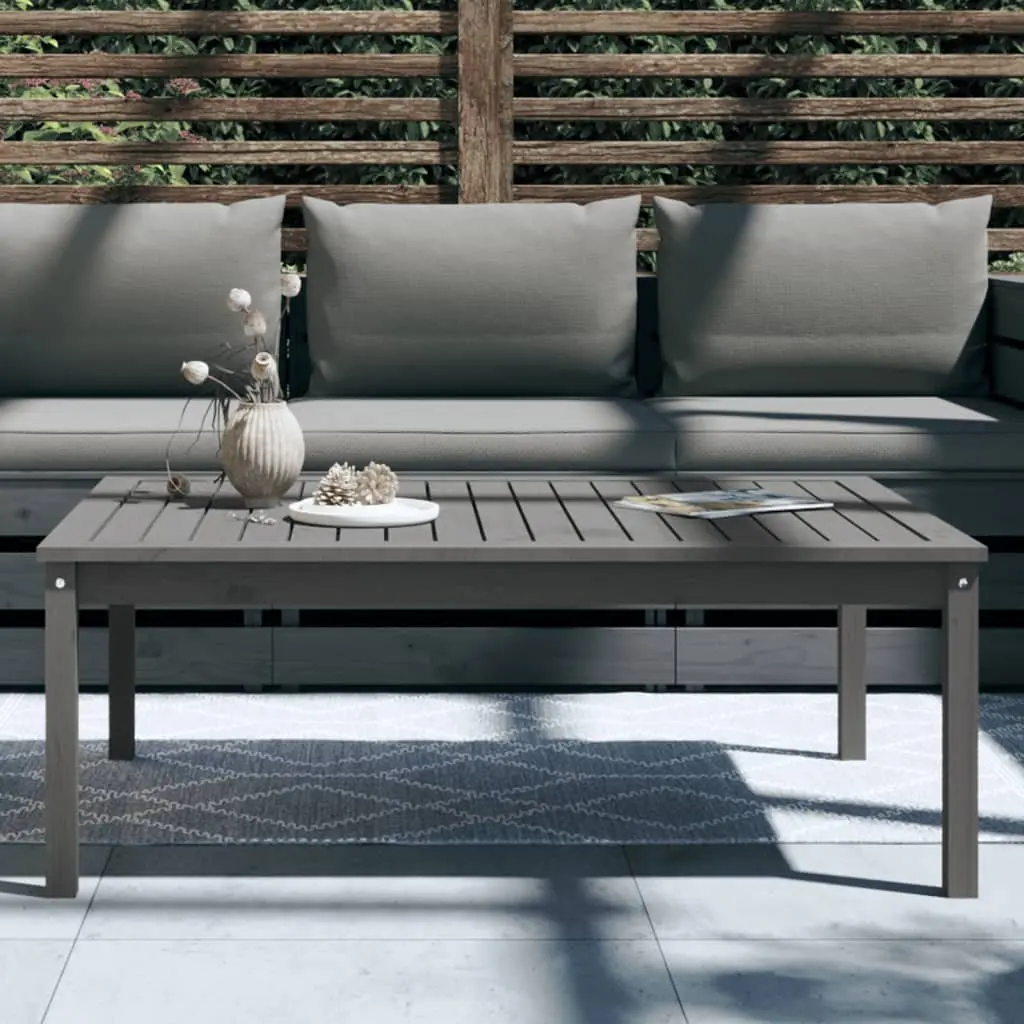 Garden Dining Table Outdoor Use Solid Wood Pine Grey 121x82.5x45cm
