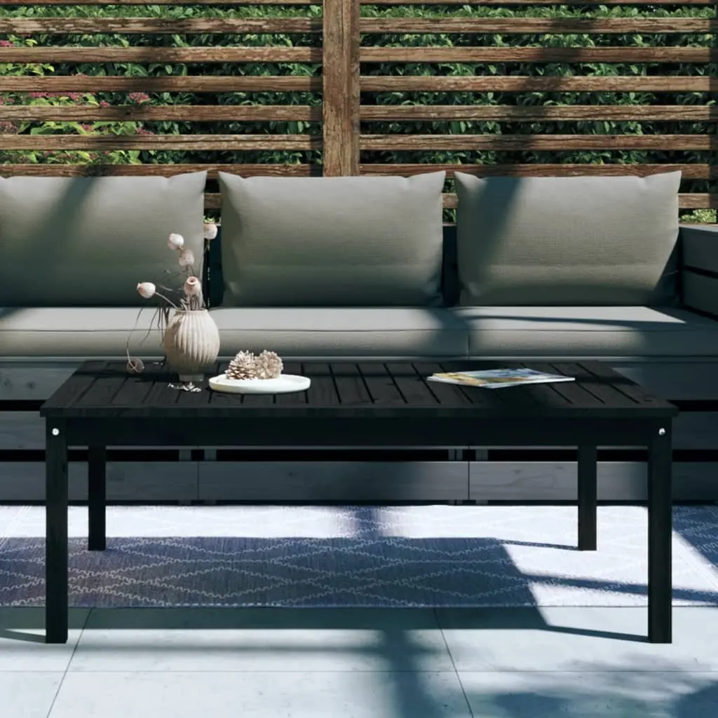 Garden Table Black Outdoor Furniture 121 x 82.5 x 45 cm