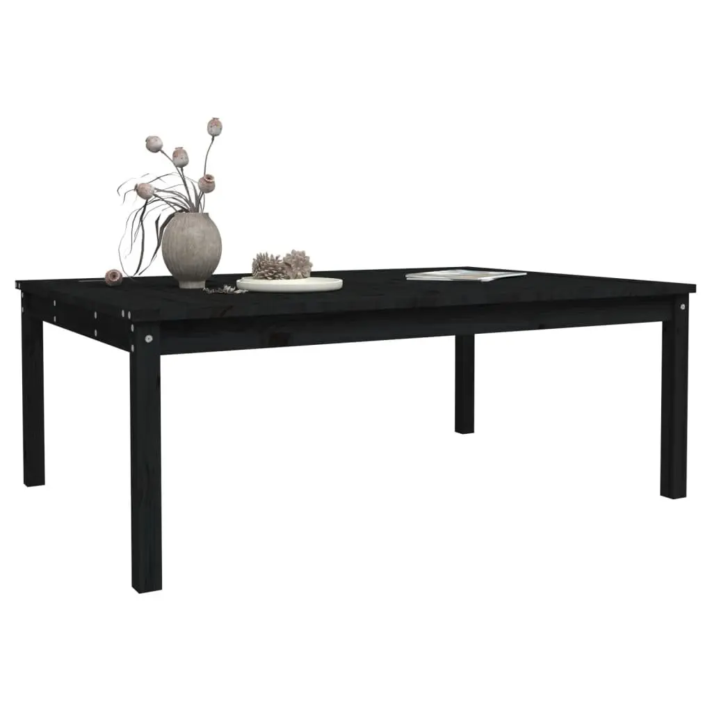 Garden Table Black Outdoor Furniture 121 x 82.5 x 45 cm