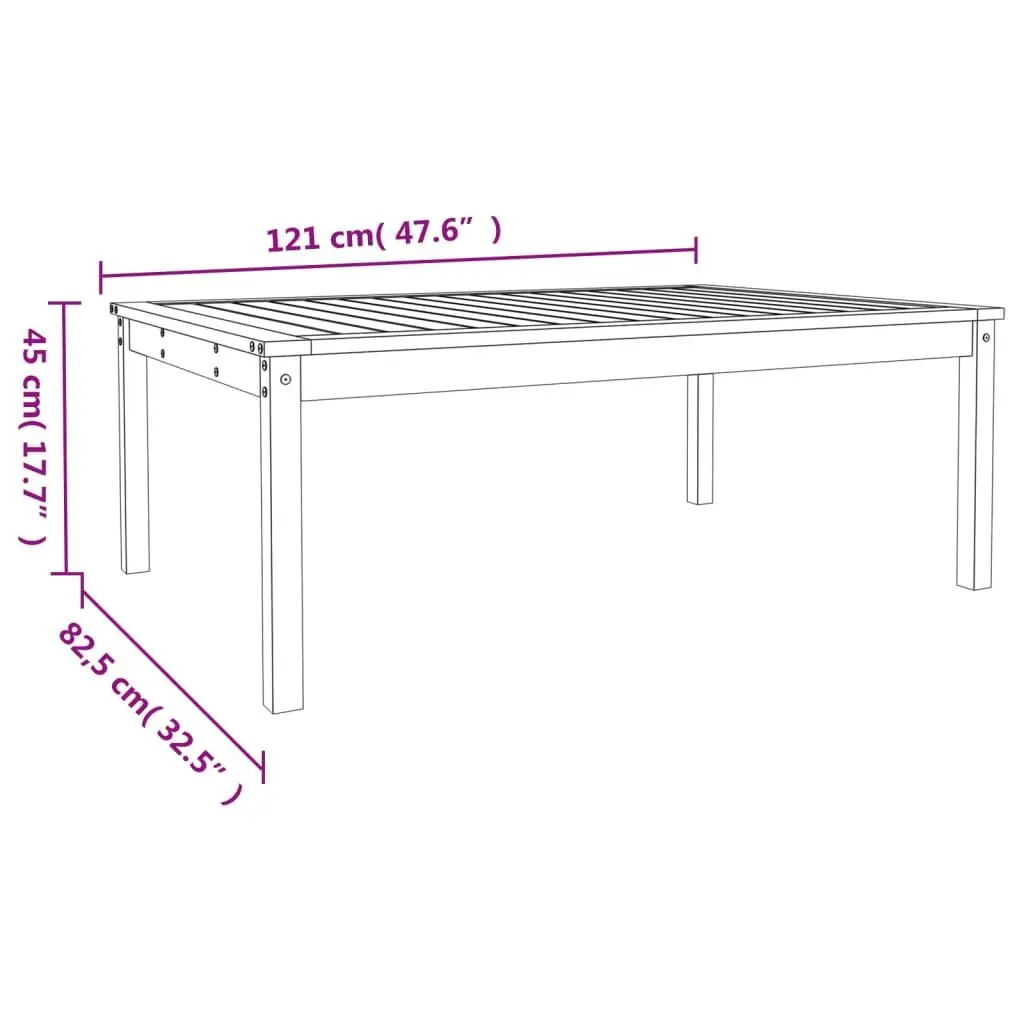 Garden Table Black Outdoor Furniture 121 x 82.5 x 45 cm