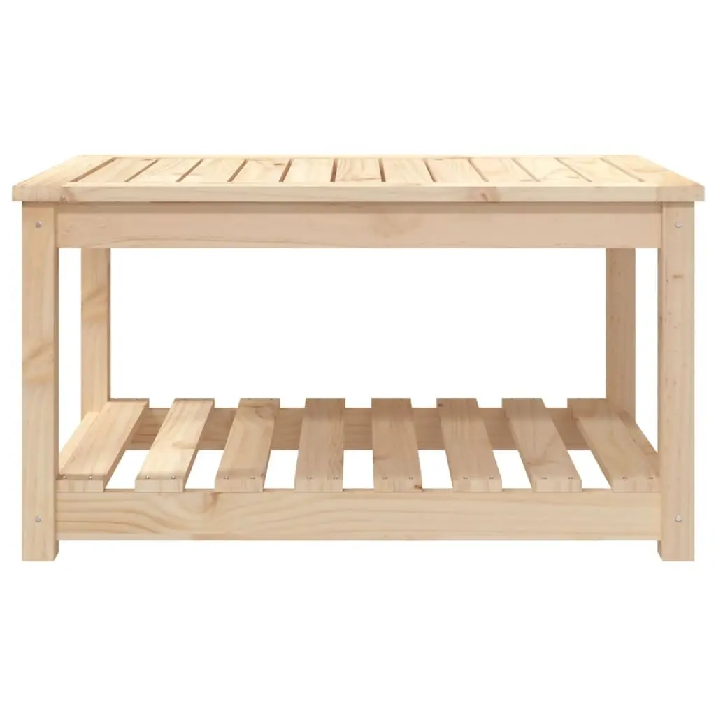 Solid Wood Pine Garden Table Outdoor Use 82.5x50.5x45cm Brown