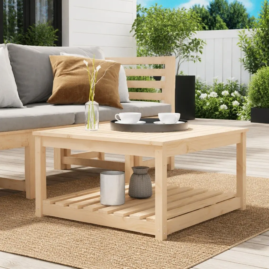 Outdoor Garden Table 82.5x82.5x45cm Solid Wood Pine Patio Dining Furniture